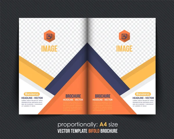 Vector Bi-Fold Brochure Design. Corporate Leaflet, Cover Template Design — Stock Vector