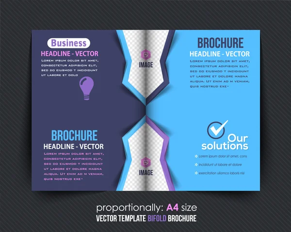 Multicolored Bi-Fold Brochure Design. Corporate Leaflet, Cover Template — Stock Vector