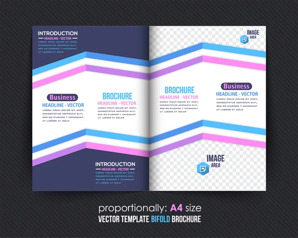 Brochure multicolore bi-piega Design. Opuscolo aziendale, modello di copertina — Vettoriale Stock