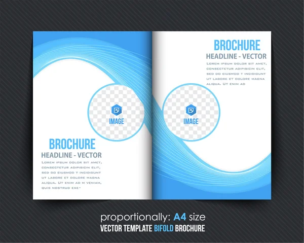 A4 Bi-Fold Brochure Template. Corporate Leaflet, Cover Design — Stock Vector