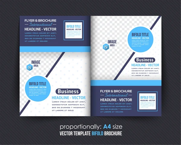 Брошюра Business Bi-Fold. Корпоративный буклет, дизайн обложки — стоковый вектор