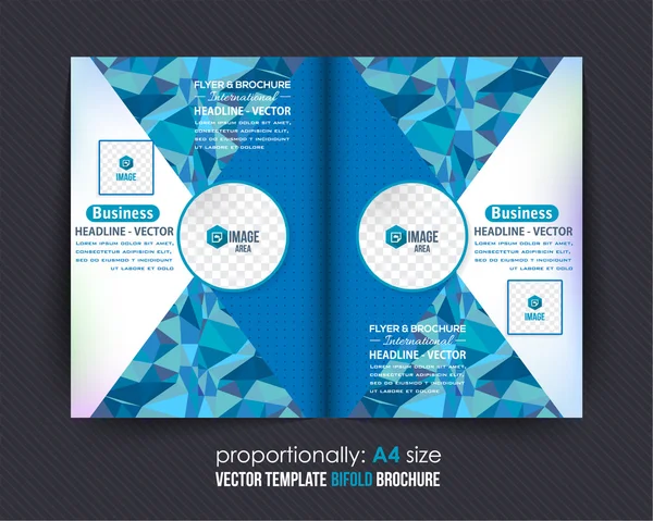 Résumé Contexte et business Brochure Bi-Fold Design. Dépliant d'entreprise, modèle de couverture — Image vectorielle