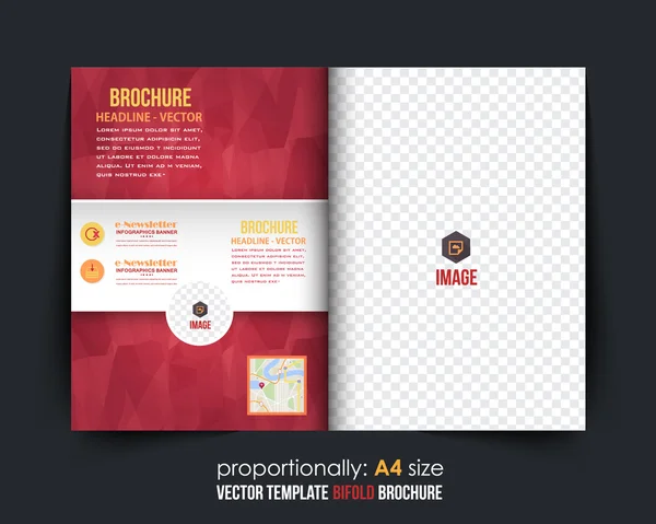 Colorful Polygonal Style Square Bi-Fold. Corporate Leaflet, Cover, Brochure Design — Stock Vector
