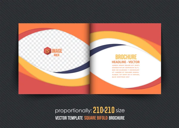 Colorful Square Bi-Fold Brochure Design. Opuscolo aziendale, modello di copertina — Vettoriale Stock