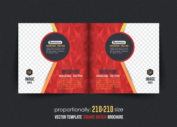 Business Square Bi-Fold Brochure Design. Opuscolo aziendale, modello di copertina — Vettoriale Stock