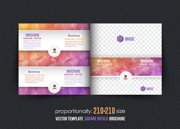 Business Square Bi-Fold Brochure Design. Folheto corporativo, modelo de capa —  Vetores de Stock