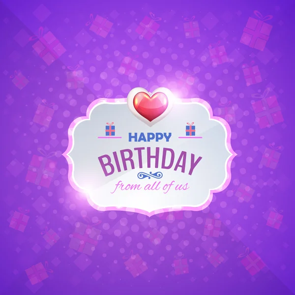 Nejlepší návrh vektoru narozenin. Oznámení a oslava-titulní snímek, leták fialová barva pozadí — Stockový vektor