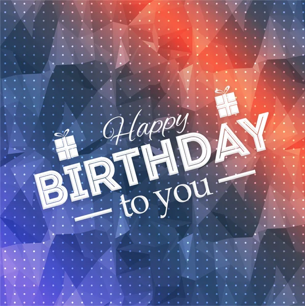 Texto con estilo Feliz cumpleaños, colorido diseño de fondo poligonal — Archivo Imágenes Vectoriales