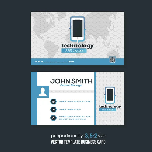 Technology Theme Business Cards Template — Stock Vector