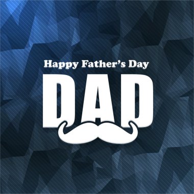 Düz Stil Şık Metin Mutlu Babalar Günü, Çokgen Arka Plan. Duyuru ve Kutlama Mesaj Afişi, El İlanı Tasarımı