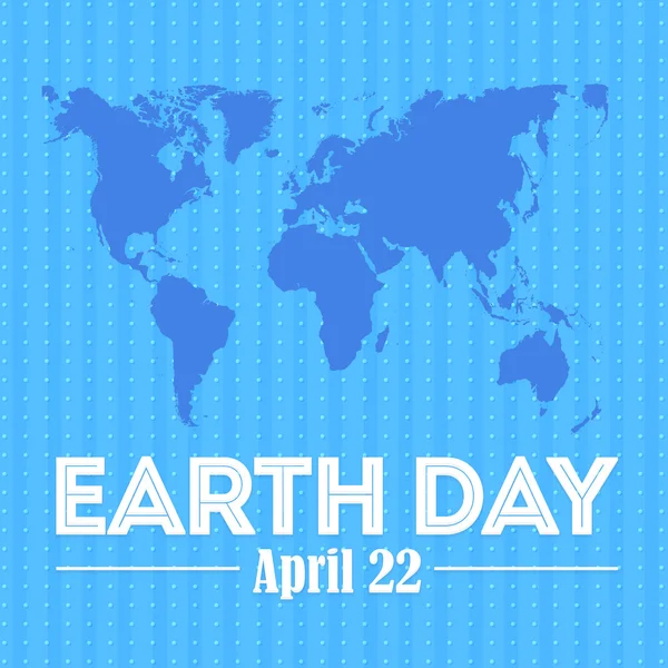 Dia da Terra, 22 de abril e Mapa Mundial —  Vetores de Stock
