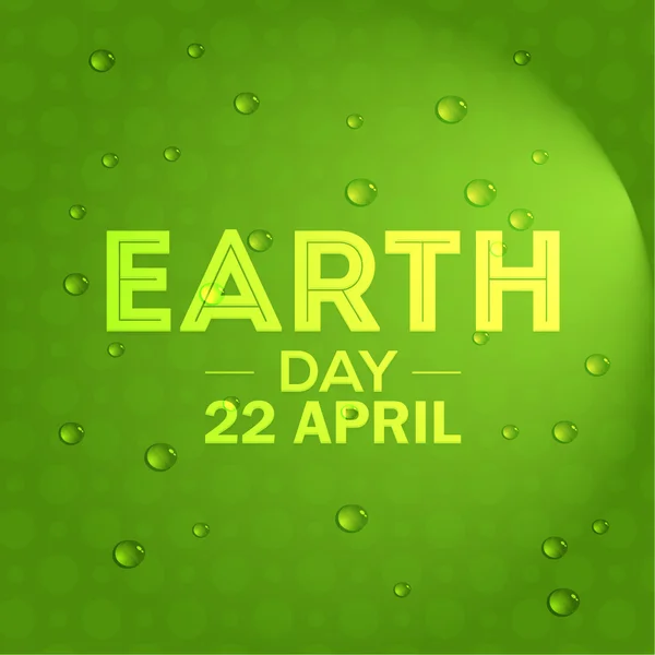 День Земли, 22 апреля Concept Label, Green Colors Background Design — стоковый вектор
