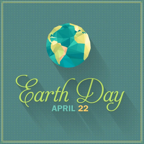 Символ многоугольной Земли, плоский длинный стиль тени День Земли — стоковый вектор