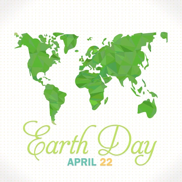 Карта мира с низким полюсом, 22 апреля Дизайн Дня Земли — стоковый вектор
