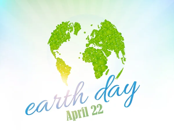 День Земли, 22 апреля и Всемирный символ — стоковый вектор