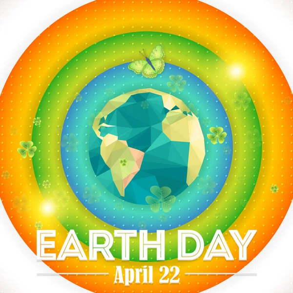 Символ мира низкопольного стиля Дня Земли, слоистый фон — стоковый вектор