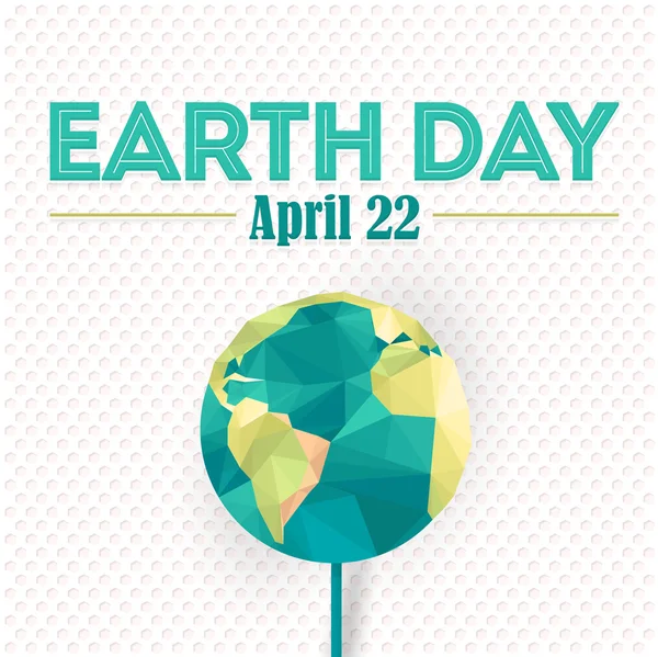Символ многоугольной Земли, плоский длинный стиль тени День Земли — стоковый вектор