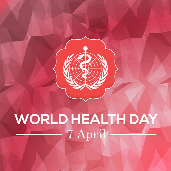 Red Colors Polygonal Background, 7 April World Health Day — Stock Vector