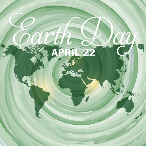 Акварель фон и карта мира, 22 апреля Дизайн Дня Земли — стоковый вектор