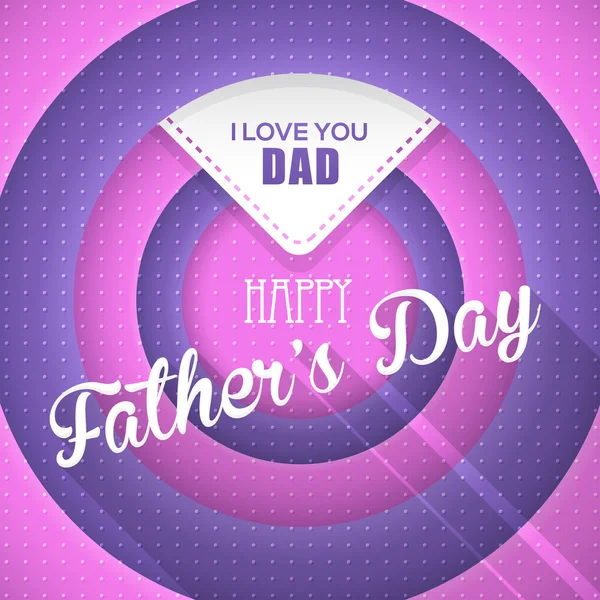 紫罗兰色背景快乐父亲节矢量设计。公告和庆祝消息海报，传单 — 图库矢量图片