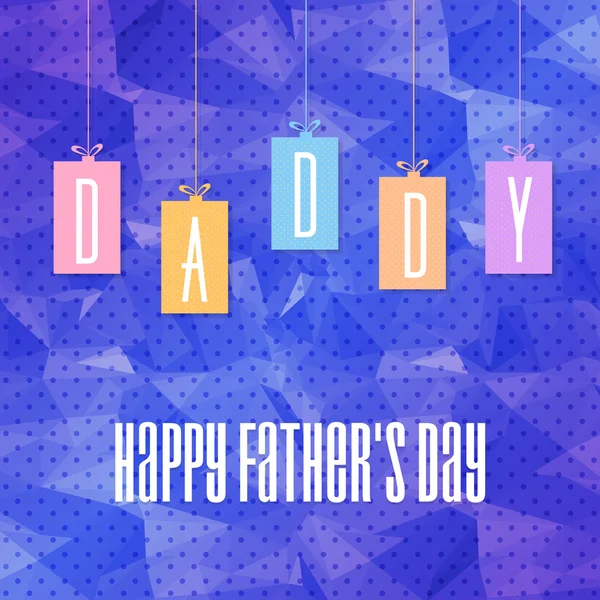 Polygonal Background, Happy Father's Day, Greeting Card, Poster, Flyer Template — Stock Vector