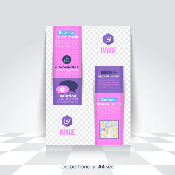 Business A4 Style Vector Flyer Design, Catalog Cover, Corporate Leaflet Template - Stok Vektor