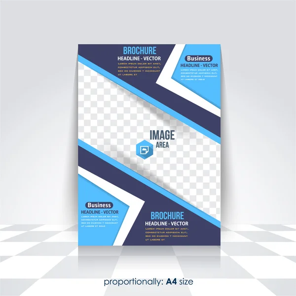 Diseño plano del folleto del vector del estilo del negocio A4, cubierta del catálogo, plantilla de folleto corporativo — Archivo Imágenes Vectoriales