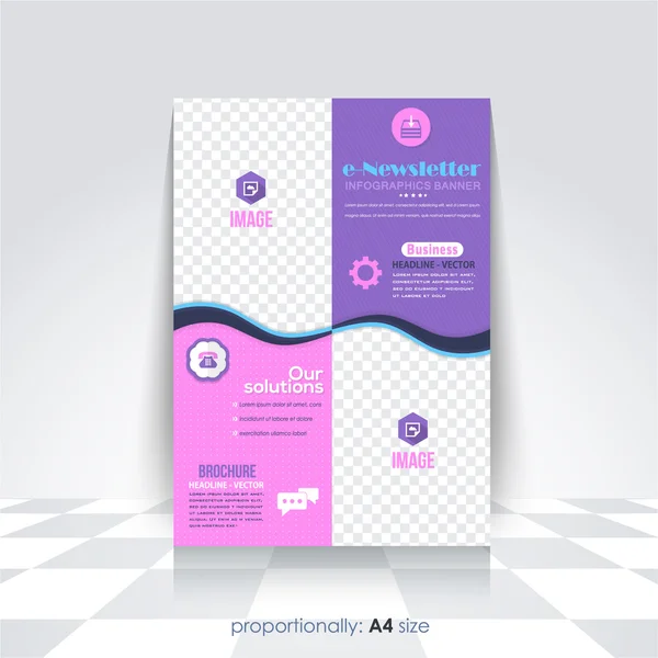Flat Business A4 Flyer and Brochure. Catalog Cover, Corporate Leaflet Template and Background Design — Stock Vector