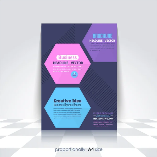 Diseño de folleto vectorial de estilo empresarial A4, portada de catálogo, plantilla de folleto corporativo — Vector de stock