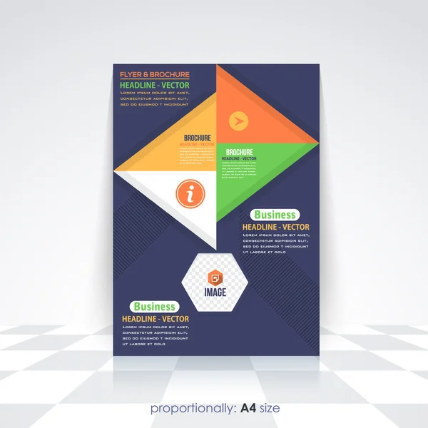 Business Concept A4 Flyer, Brochure. Modello di copertina, progettazione di volantini aziendali — Vettoriale Stock