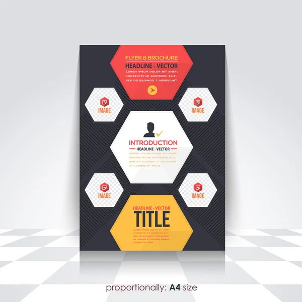 Brochure, Business A4 flyer en catalogus omslag sjabloon, Corporate Leaflet achtergrond — Stockvector