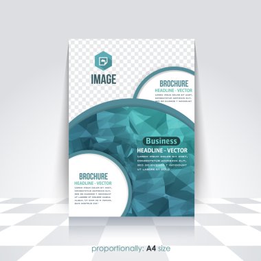 Düşük Poli Stil Oval Çerçeveler, Katmanlı A4 Flyer. Kapak Şablonu, Kurumsal Broşür, Broşür Tasarımı