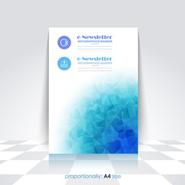 Düşük Poli Tarzı A4 Flyer. Kapak Tasarımı, Kurumsal Broşür, Broşür Şablonu