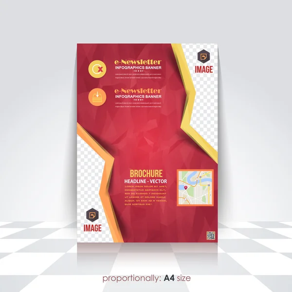 Kleurrijke A4 stijl, brochure ontwerp. Lage poly stijl cover, Corporate Leaflet template — Stockvector