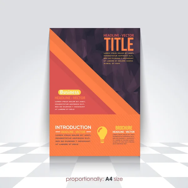 Colorato stile A4, Brochure Design. Copertura in stile Poly basso, modello di foglio illustrativo aziendale — Vettoriale Stock