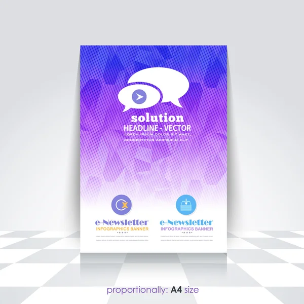 Catalogus omslag van veelhoekige elementen. Business A4 flyer en brochure. Corporate Leaflet achtergrond — Stockvector