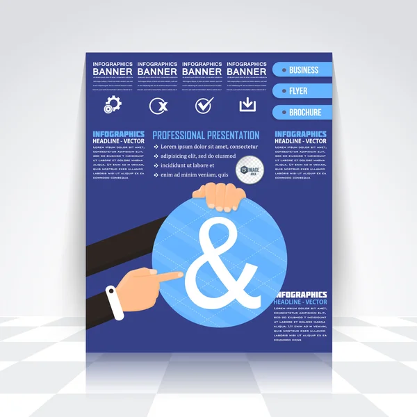 Flyer, nummeriertes Banner, Design der Infografik — Stockvektor