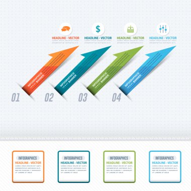 Renkli Oklar Infographics, Vektör Elemanları Sayılar Afiş Tasarımı