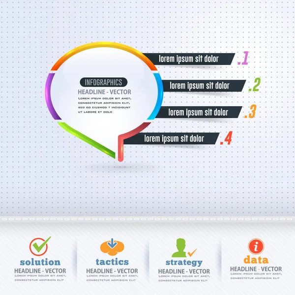 Schițe colorate Speech Bubble Concept Infographics, Web Elements Design — Vector de stoc