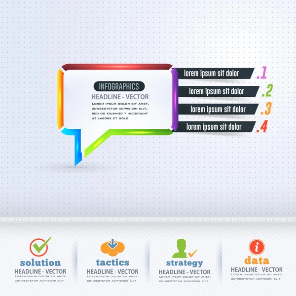 Renkli Anahatlar Konuşma Bubble Kavram Infographics, Web Elements Tasarım — Stok Vektör