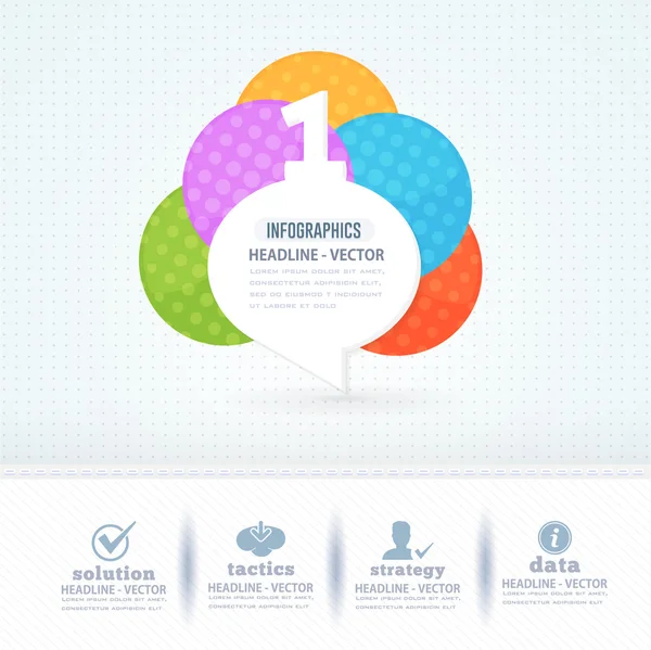 Infografías del concepto de burbuja de discurso número uno, diseño de elementos web — Vector de stock