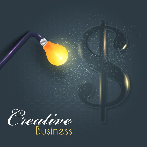 Идея бизнеса в долларах США, иллюстрация лампочек — стоковый вектор