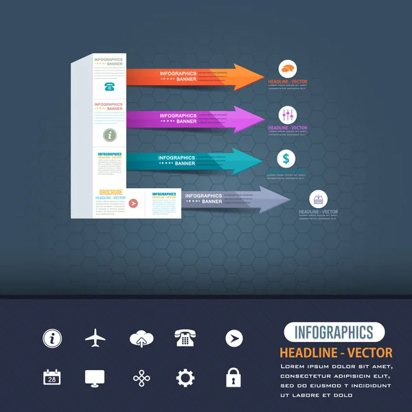 3d estilo letra l plana infográficos design e elementos da Web. Business, Marketing Concept Vector Template —  Vetores de Stock