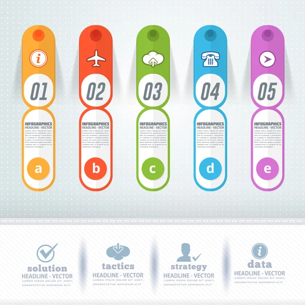 Colorful Arrows Infographics, Vector Elements Numbers Banner Design — Stock Vector