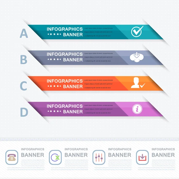 Frecce colorate Infografica, elementi vettoriali Numeri Banner Design — Vettoriale Stock