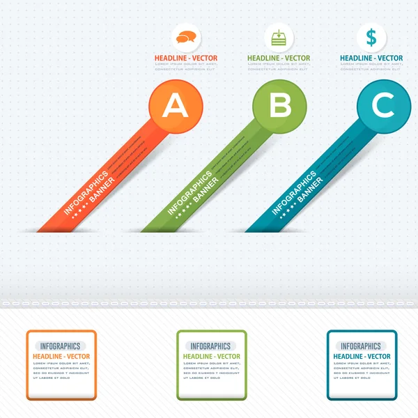 Kleurrijke pijlen infographics, Vector elementen nummers banner ontwerp — Stockvector