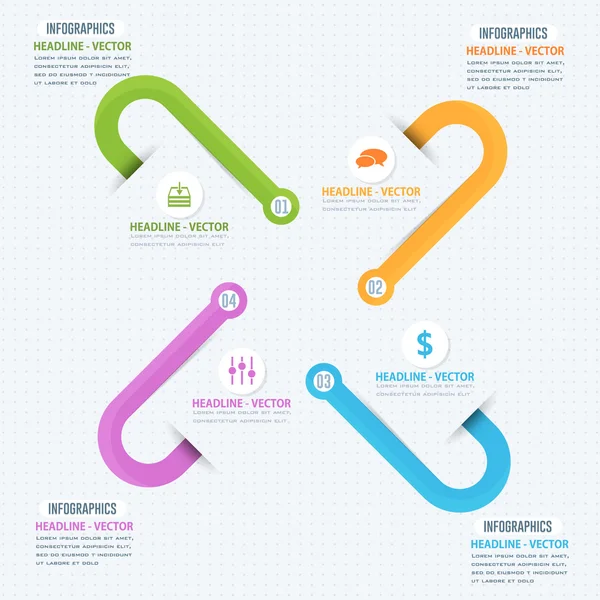 Frecce colorate Infografica, elementi vettoriali Numeri Banner Design — Vettoriale Stock