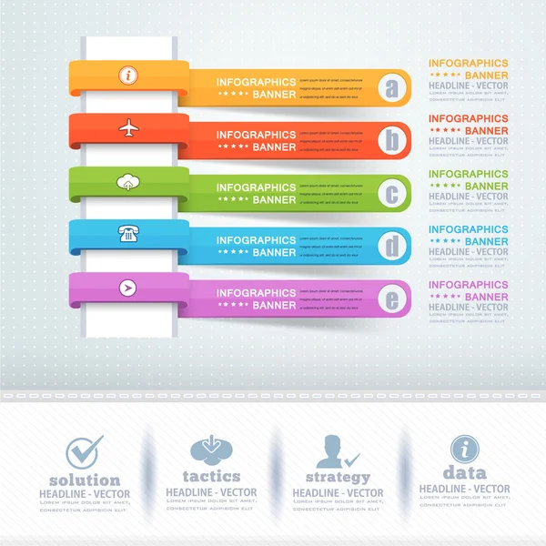 Kolorowe strzałki infografiki, Vector elementy numery banner Design — Wektor stockowy