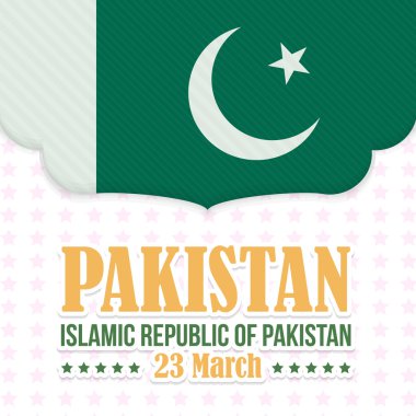 Pakistan Ulusal Günü 23 Mart Kutlama Kartı, Web Banner, Arka Plan, Rozetler Tasarım