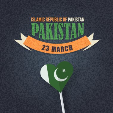 Retro Style Pakistan Ulusal Günü 23 Mart Kutlama Kartı, Web Banner, Arka Plan, Rozetler Vektör Tasarım